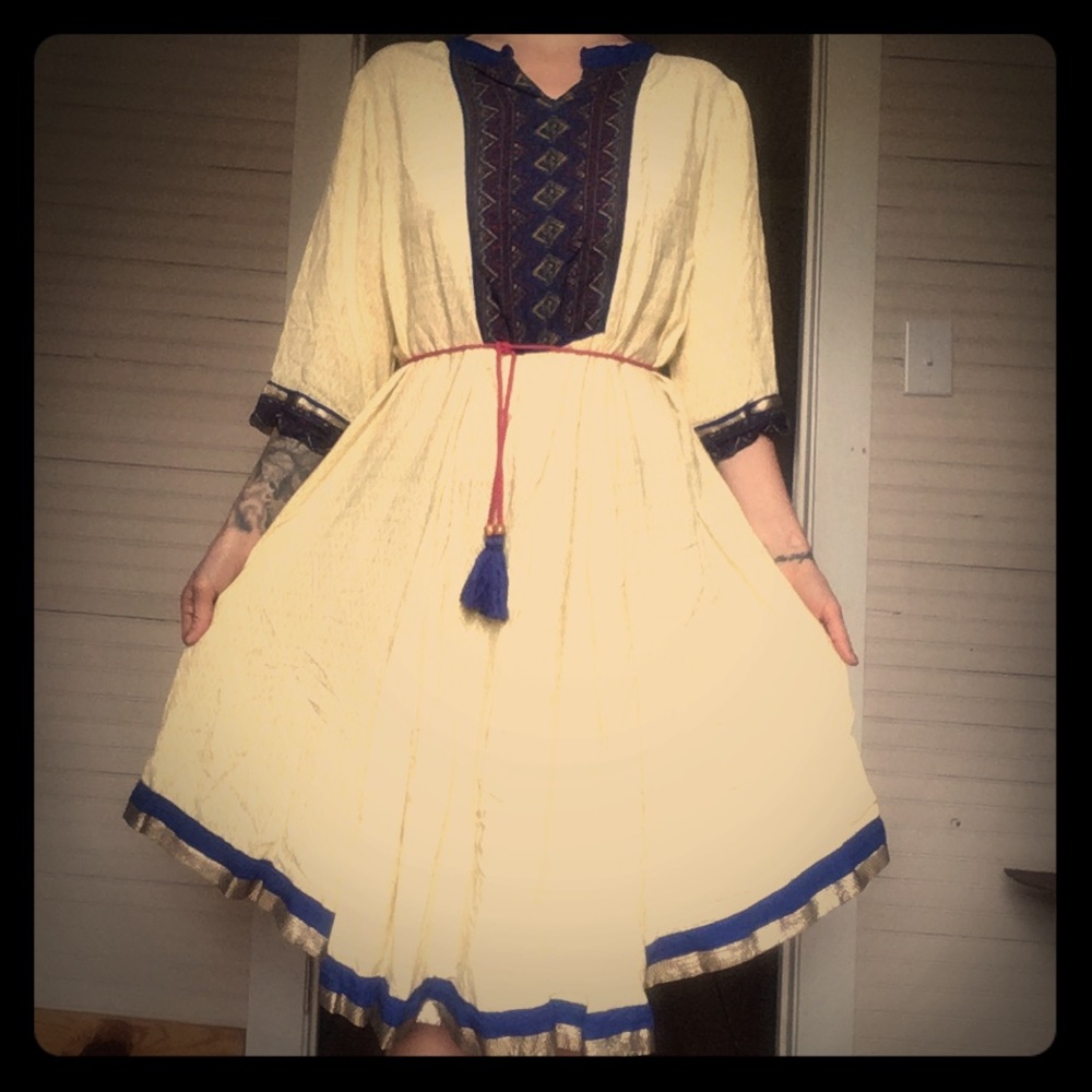 Pale yellow A line Kurta